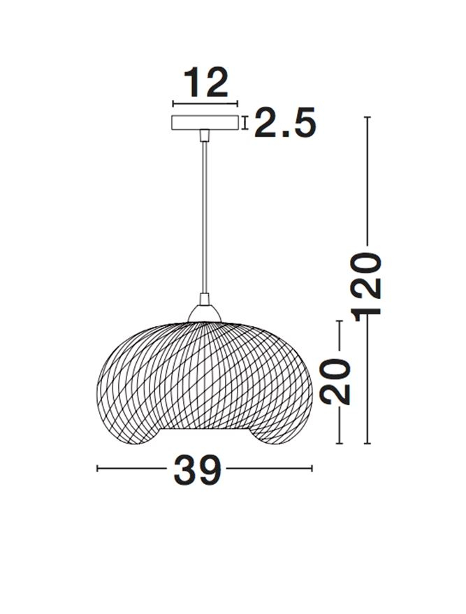 SCARLET suspensie SP1 - 9142498 - Natural Bamboo Black PVC Wire & Base [3]