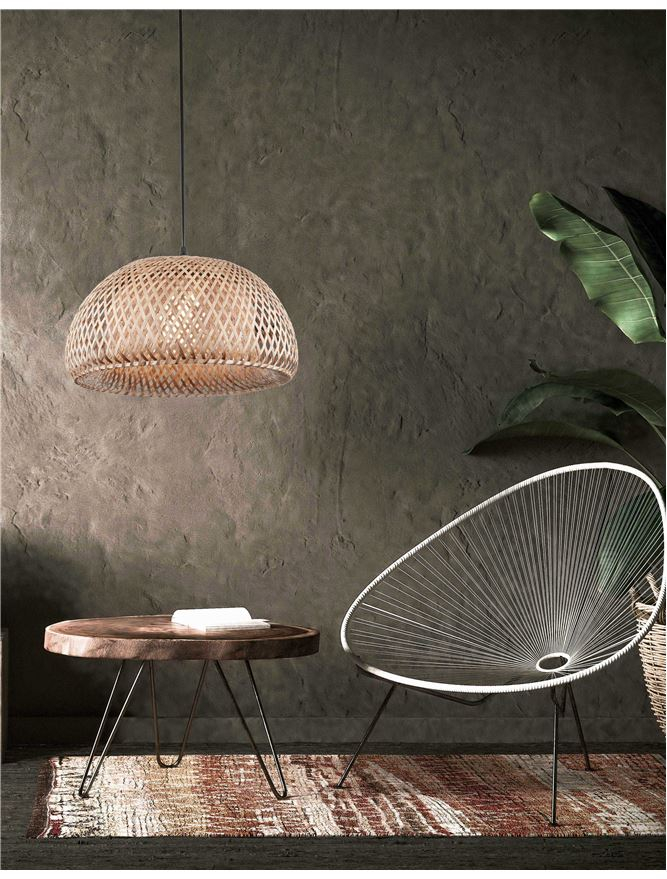 SCARLET suspensie SP1 - 9142498 - Natural Bamboo Black PVC Wire & Base [1]