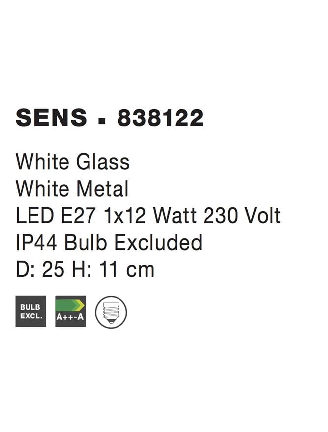 SENS plafoniera - 838122 - White Glass White Metal [4]