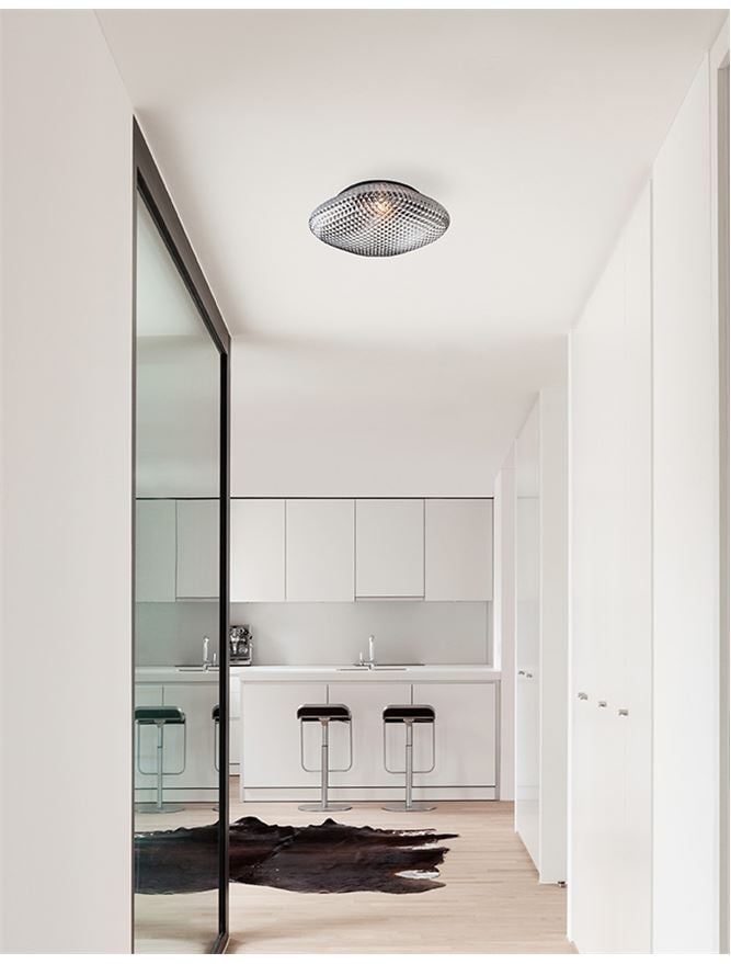 SENS plafoniera - 838124 - Gray Glass Black Metal [1]