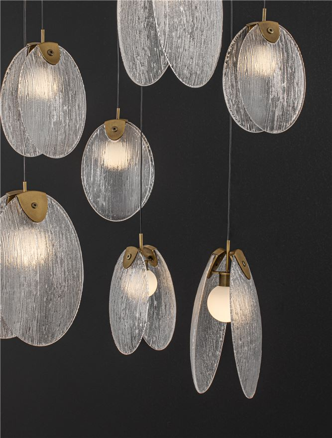 Shelina SP7 - Antique Brass Steel & Glass - Suspensie moderna [5]