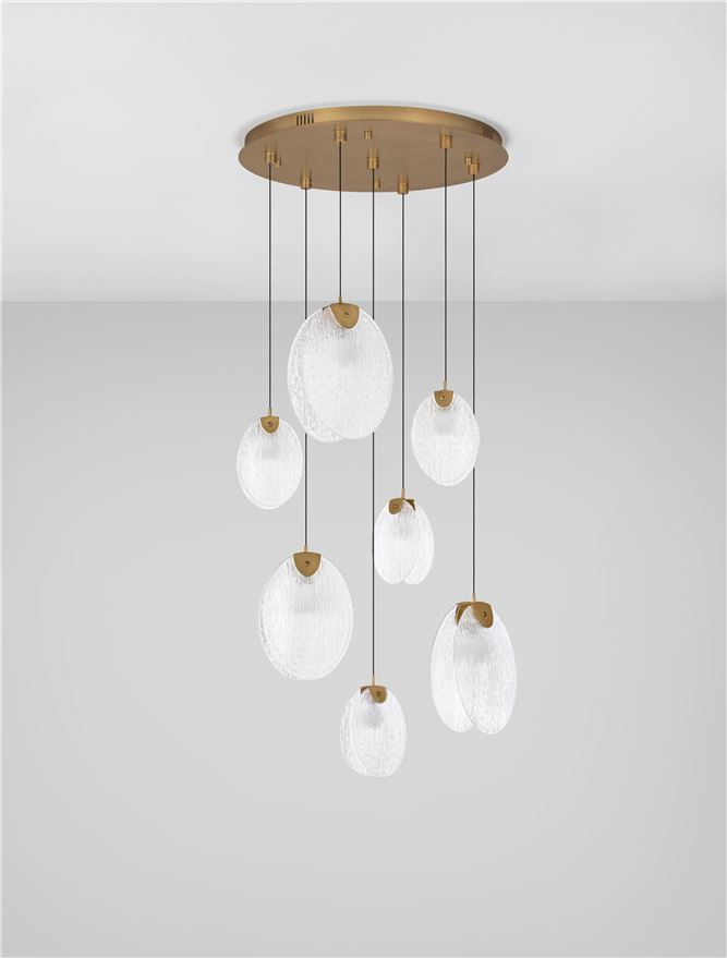 Shelina SP7 - Antique Brass Steel & Glass - Suspensie moderna [3]