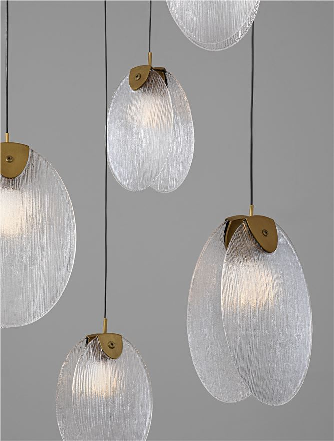 Shelina SP7 - Antique Brass Steel & Glass - Suspensie moderna [6]