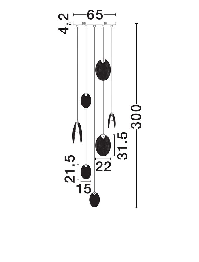 Shelina SP7 - Antique Brass Steel & Glass - Suspensie moderna [7]