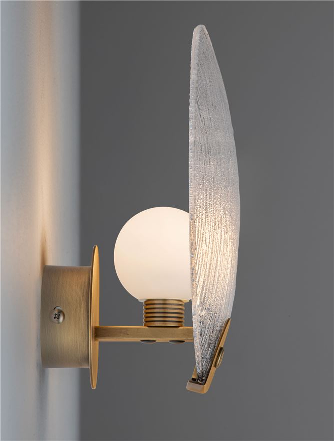 Shelina AP1- Antique Brass Steel & Glass - aplica [9]