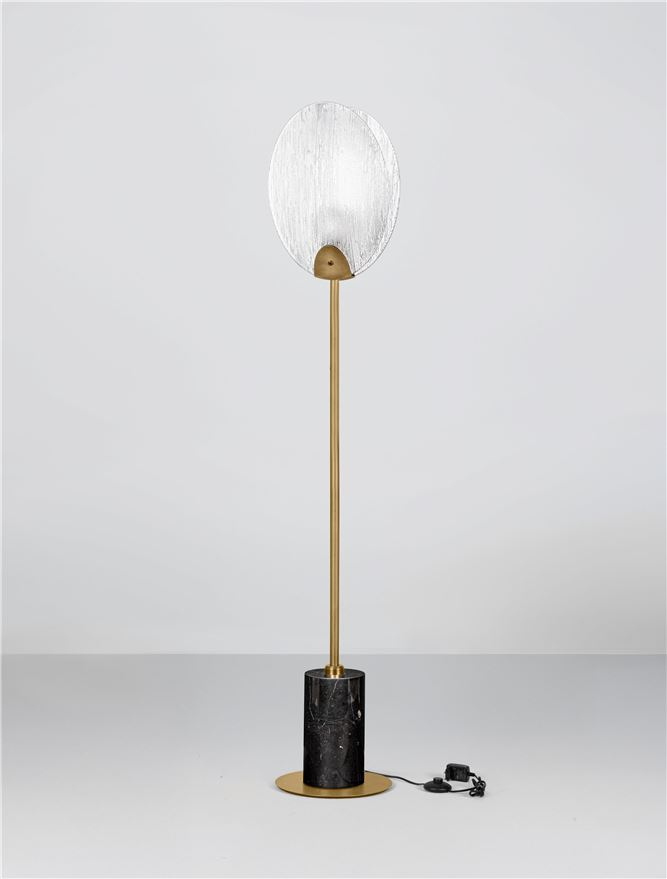 Shelina PT1 - Antique Brass Steel & Glass - lampadar [3]