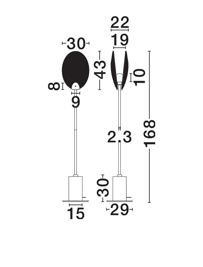 Shelina PT1 - Antique Brass Steel & Glass - lampadar [8]