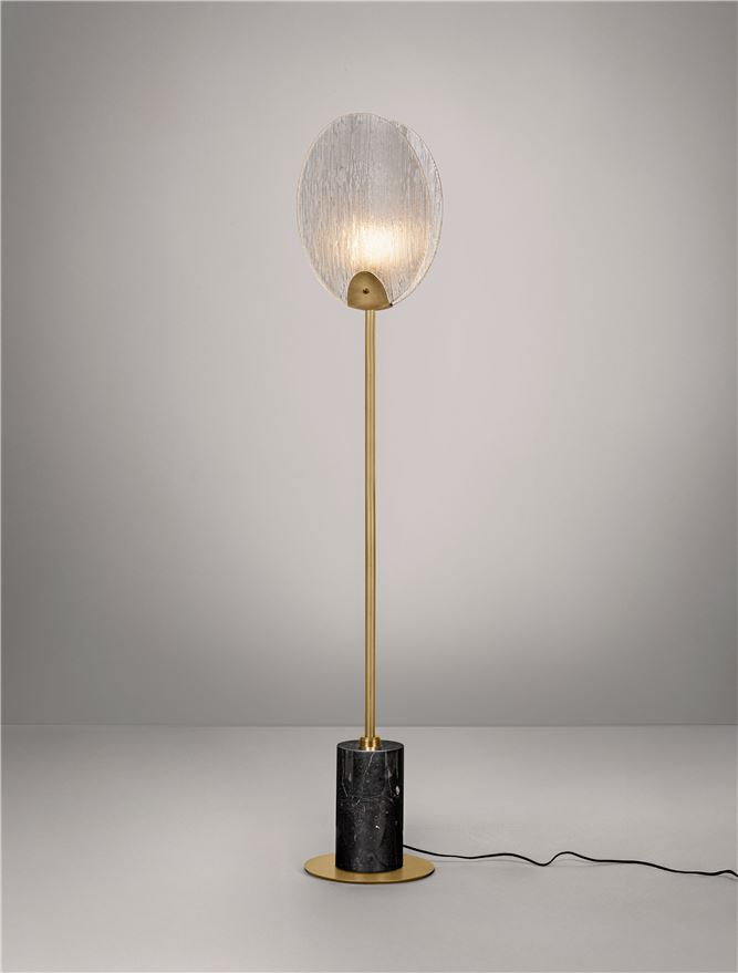 Shelina PT1 - Antique Brass Steel & Glass - lampadar [4]