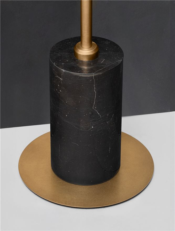 Shelina PT1 - Antique Brass Steel & Glass - lampadar [7]