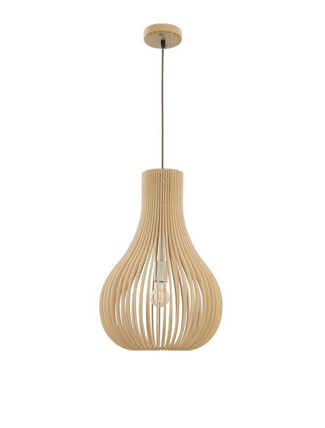 SOHO suspensie SP1 - 9138061 - Natural Wood Brown Fabric Cable Solid Wood Canopy [2]