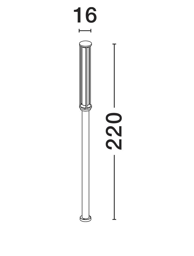 Solstice stalp exterior 220 cm - rotund [8]