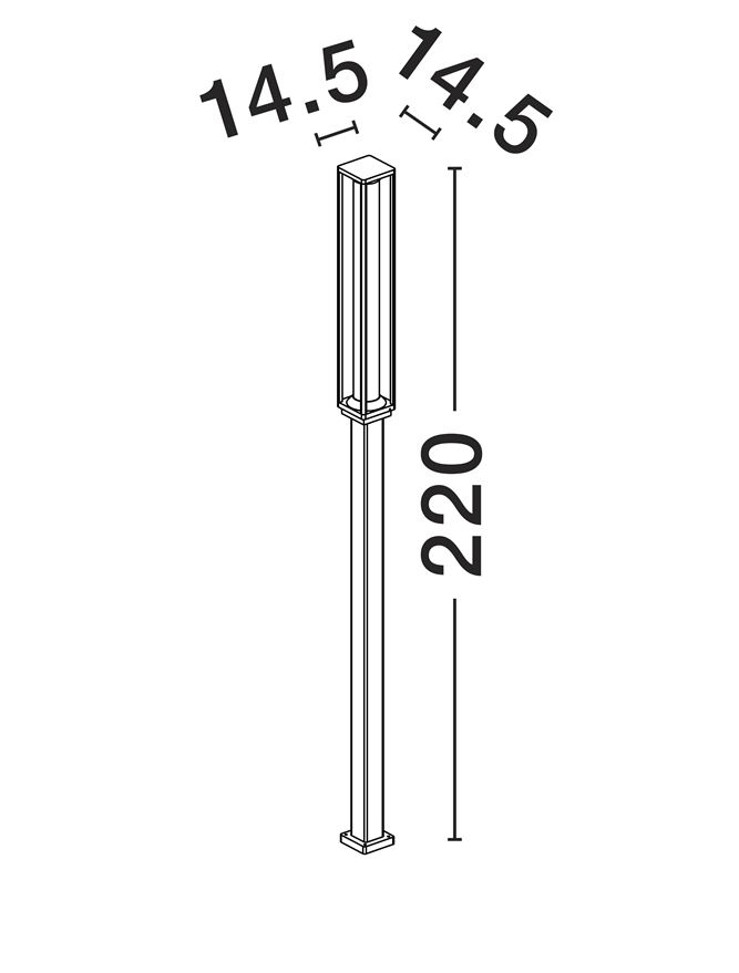 Solstice stalp exterior 220 cm - patrat [8]