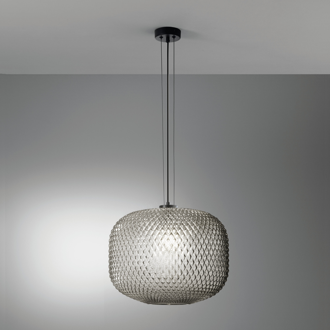 SOSPENSIONE ASHFORD SFERICA FUME' 1XE27 40X150CM [2]