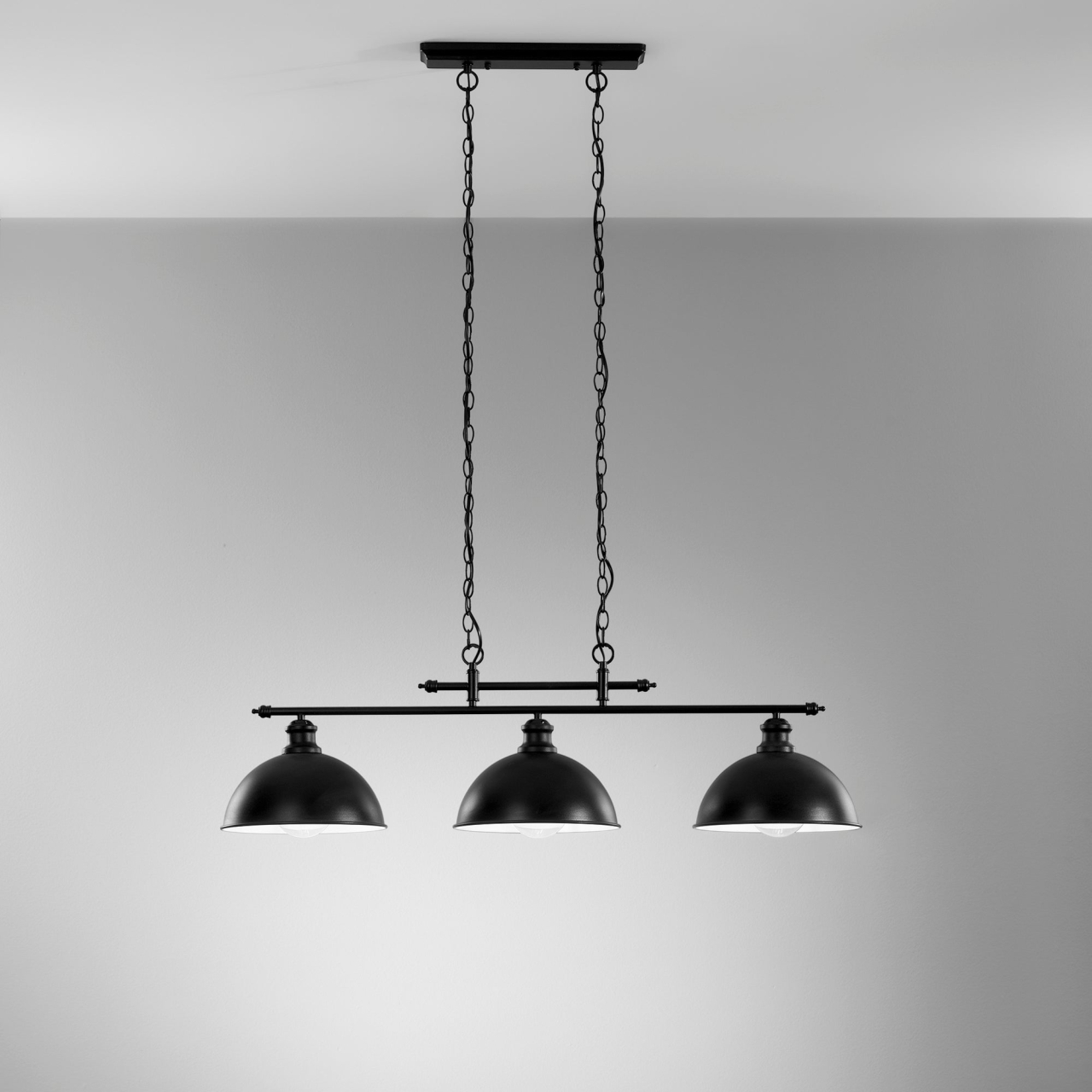 SOSPENSIONE CHARLESTON NERA 3XE27 99X26X120CM [2]