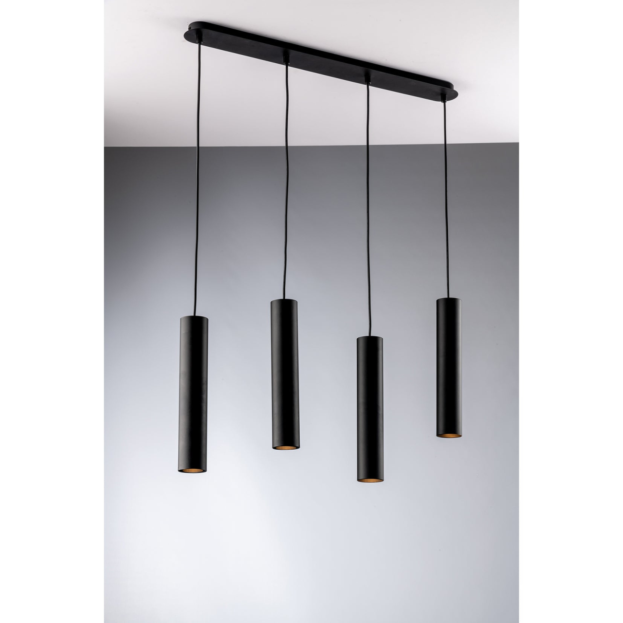 SOSPENSIONE FLUKE TONDA NERA 4XGU10 68X7X200CM [2]