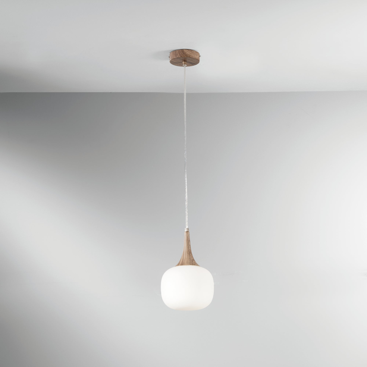 SOSPENSIONE JAIPUR BIANCA/LEGNO 1XE14 17X17X150CM [2]