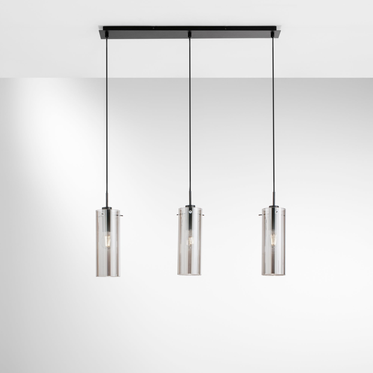 SOSPENSIONE MAGIC NERA/FUME' 3XE27 79X10X150CM [2]