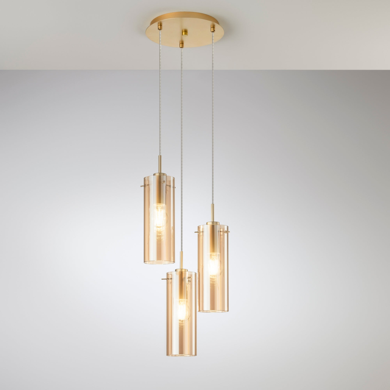 SOSPENSIONE MAGIC ORO/AMBRA 3XE27 27,3X27,3X150CM [2]