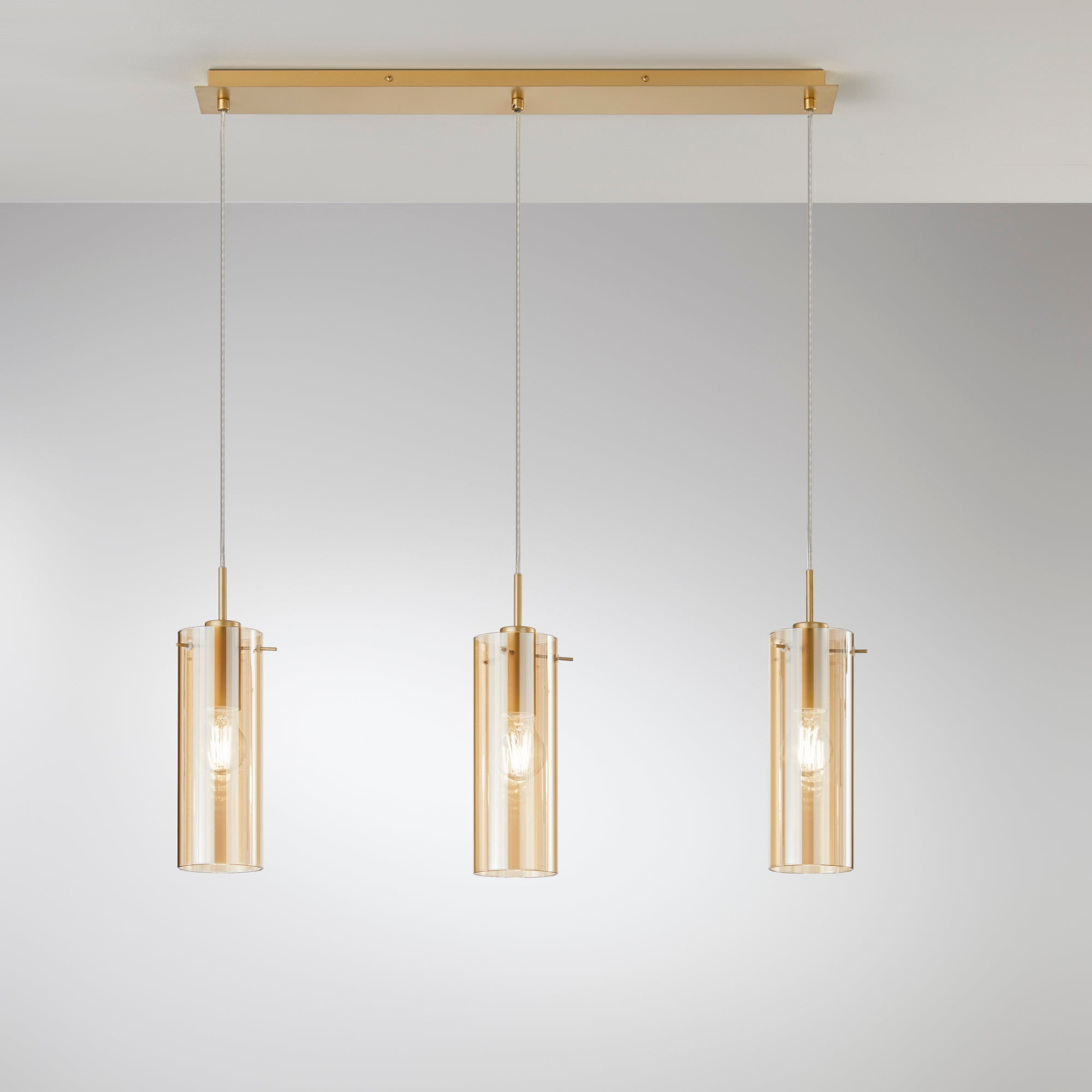 SOSPENSIONE MAGIC ORO/AMBRA 3XE27 79X10X150CM [2]