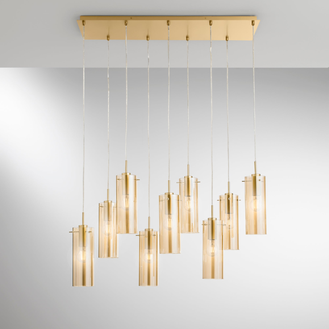 SOSPENSIONE MAGIC ORO/AMBRA 9XE27 90X30X150CM [2]