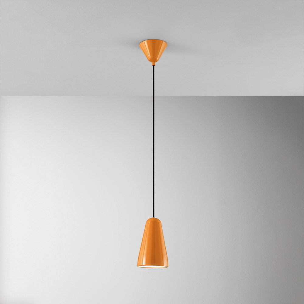 SOSPENSIONE NAMEKO 1XE27 COLORE ARANCIO LUCIDO INTERNO BIANCO D.12CM [1]