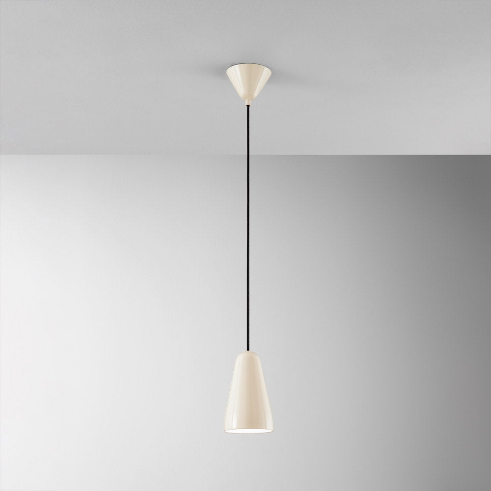 SOSPENSIONE NAMEKO 1XE27 COLORE BEIGE LUCIDO INTERNO BIANCO D.12CM [1]