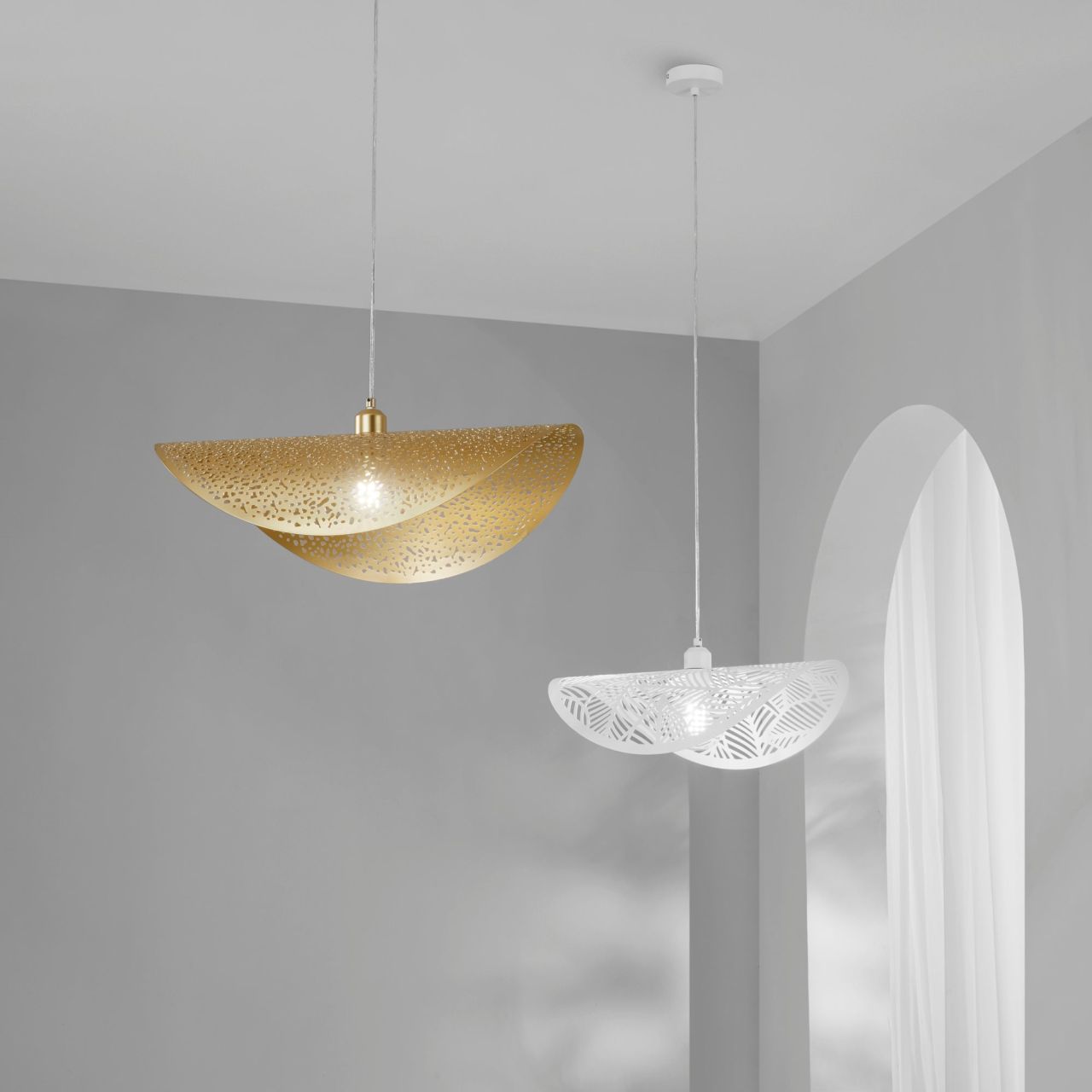 SOSPENSIONE RHEI-TARA ORO 1XE27 60X33X150CM [2]