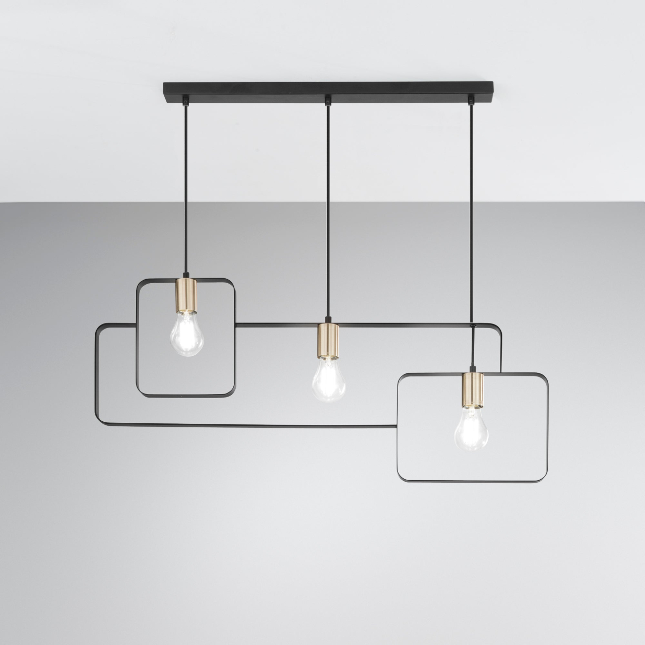 SOSPENSIONE SMITH NERA/ORO 3XE27 88,5X150CM [2]