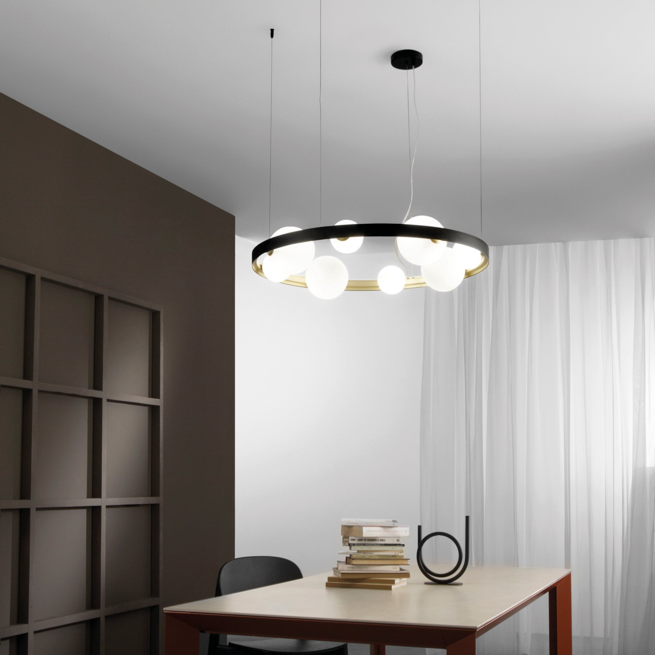 SOSPENSIONE SONETTO NERA/ORO 8XG9 76X12X150CM [3]