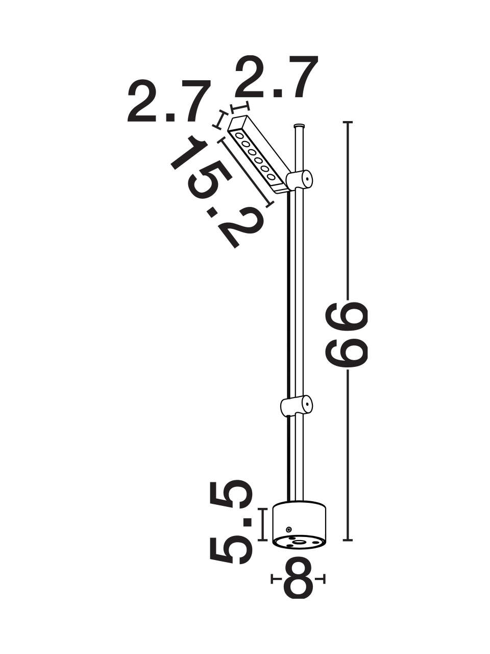 Nova Luce PIVOT 9030981 - stâlpișor exterior, Negru nisipos, 11 W [10]