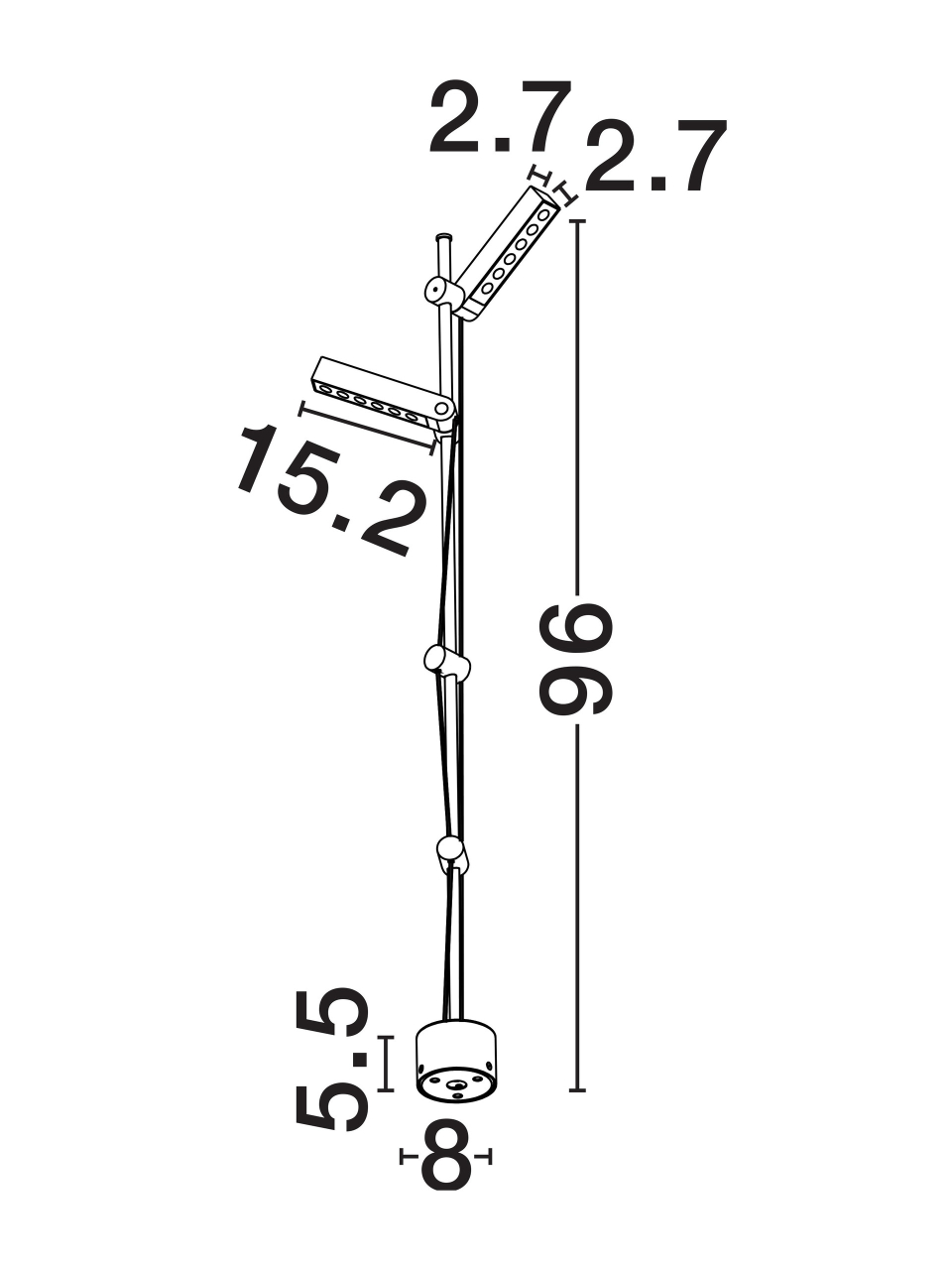 Nova Luce PIVOT 9030984 - stâlpișor exterior, Negru nisipos, 21 W [9]