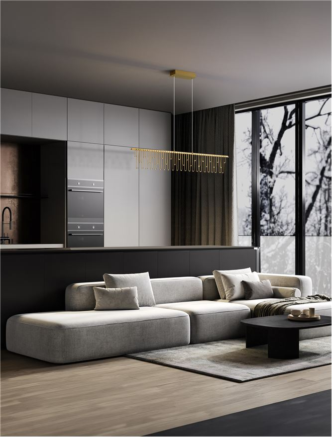 Stellar Suspensie LINIAR 120 cm - Matt Brass Gold & Copper Metal [1]