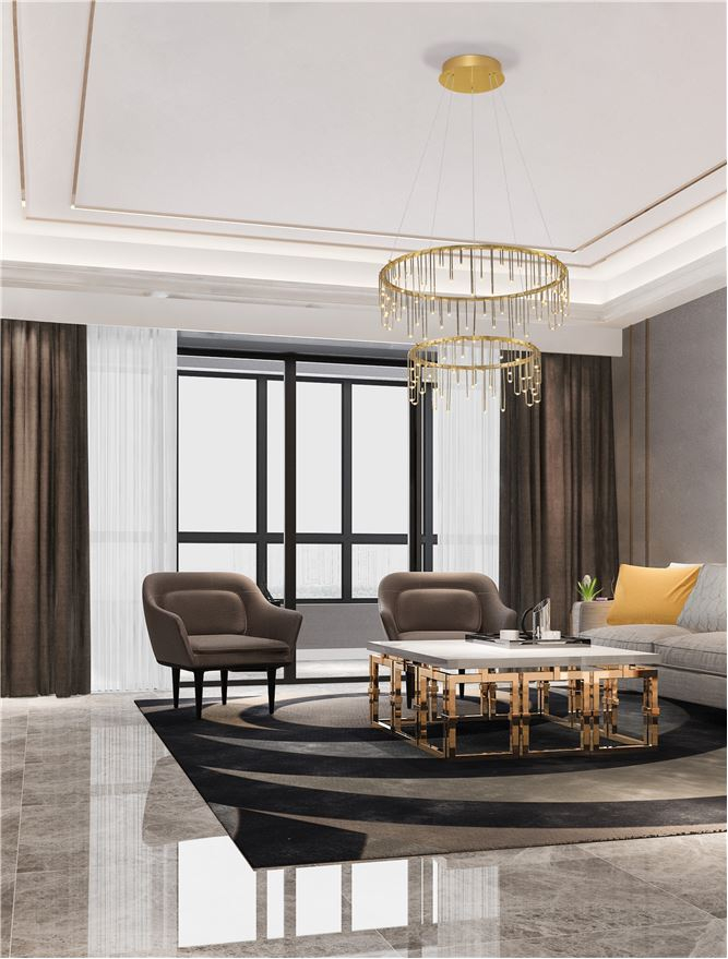 Stellar Suspensie diam 165+45 cm - Matt Brass Gold Copper [1]
