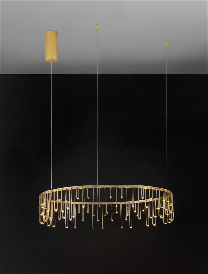 Stellar Suspensie diam 80 cm - Matt Brass Gold Copper- suspensie LED moderna [3]
