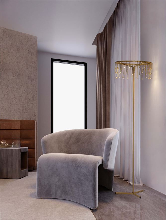 Stellar Lampadar Touch Dimmable Gold Copper Metal [1]