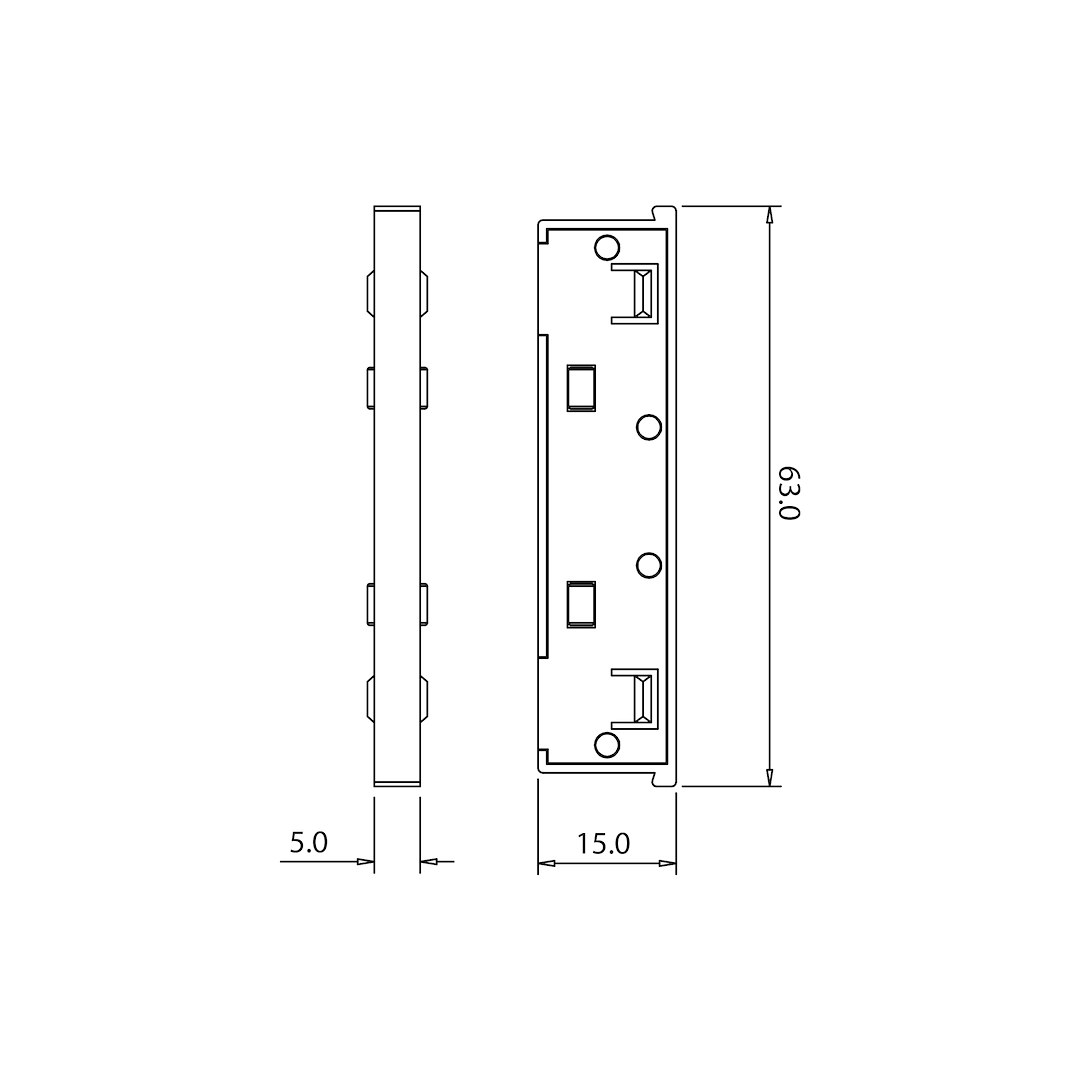 Straight magnetic track connector 5mm [3]