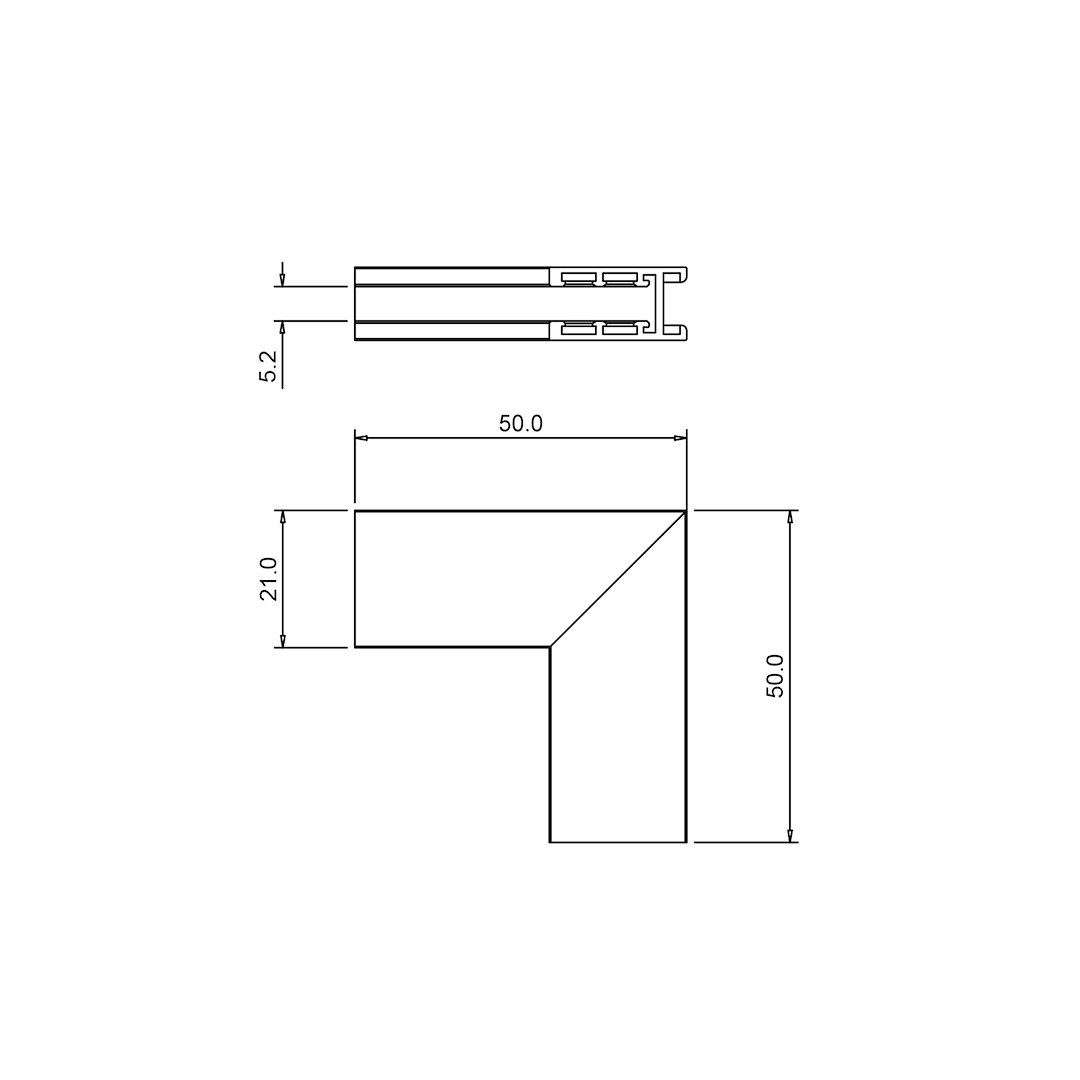 Corner surface-mounted L top bottom magnetic track 5mm [3]