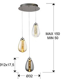 Suspensie moderna Taccia 394782 LAMP 3L,CHROME/COLOUR -SCHULLER [2]
