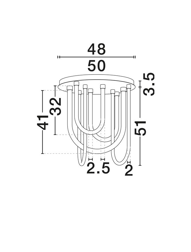 TOPAZ PL50 - plafoniera moderna LED Matt Black AluminiumSteel & Acrylic [4]