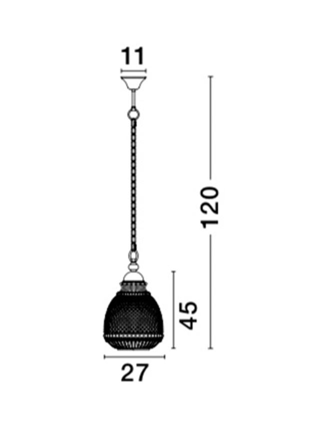 TOULON suspensie SP1 - 8381443 - Amber Glass Dark Brown Base & Chain [3]
