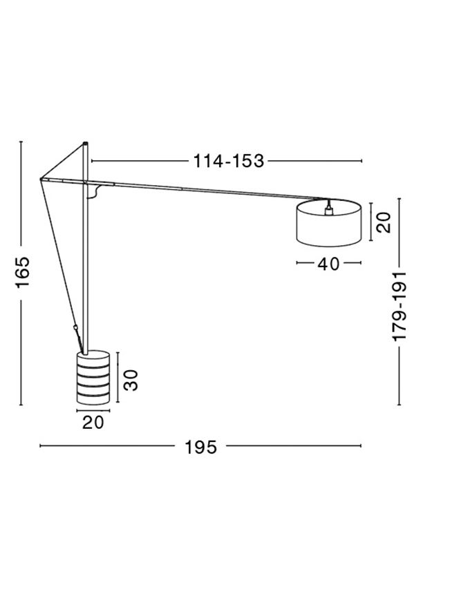 TRACCIA lampadar - 41455401 - Iron & Plastic Black Fabric Shade Adjustable [3]