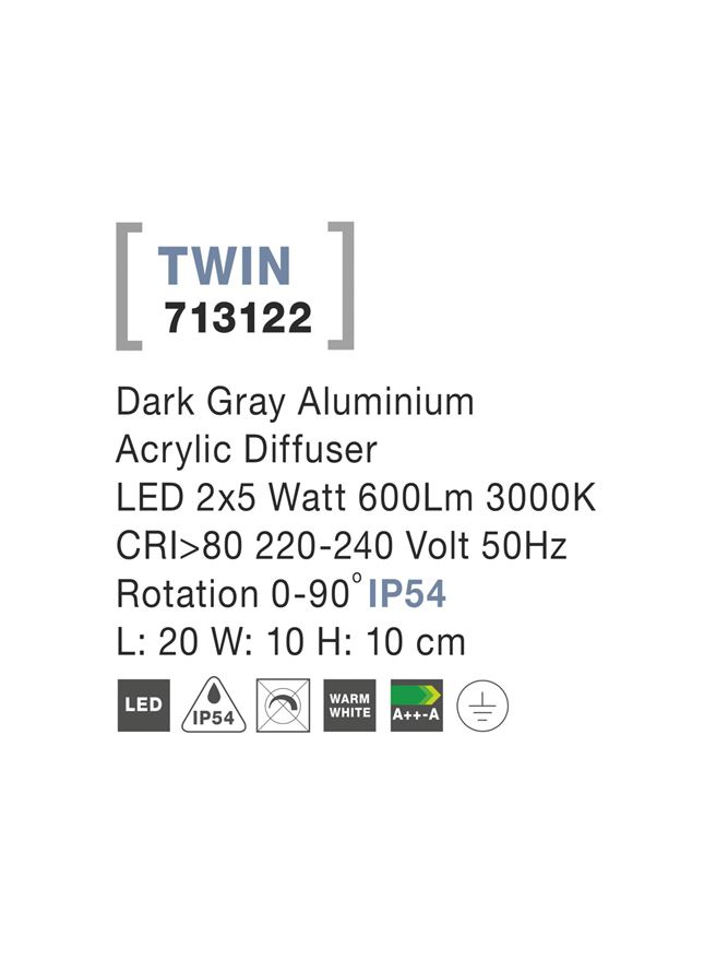 TWIN aplica exterioara LED 713122 [4]