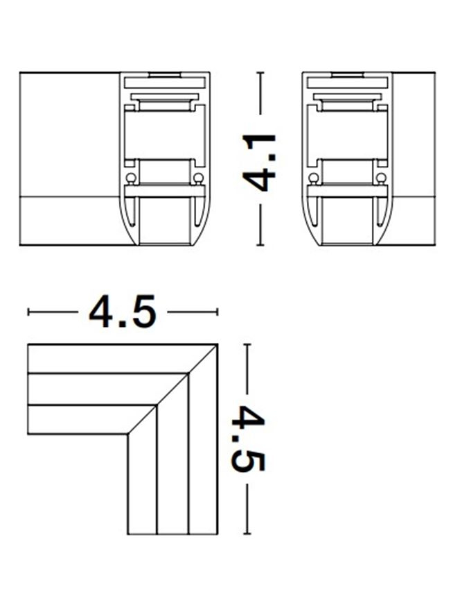 Ultra Slim - conector ORIZONTAL 90 grd pt sina aplicata/suspendata [2]
