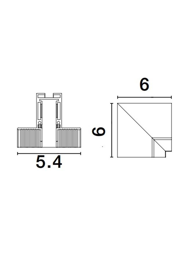 Ultra Slim - conector vertical 90 grade (electric si mecanic) pentru sina magnetica fara bordura [3]
