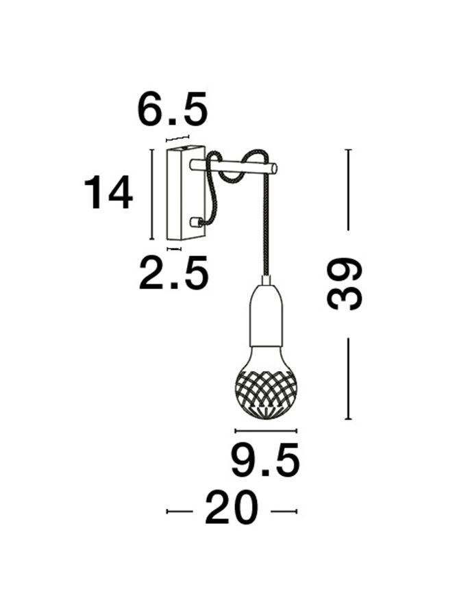 VEDA aplica AP1 - 9536411 - Brass Metal & Clear Glass [6]