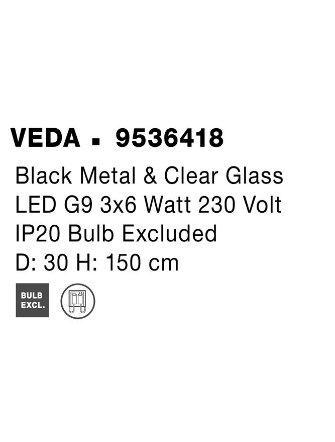 VEDA suspensie SP3 - 9536418 - Black Metal & Clear Glass [9]
