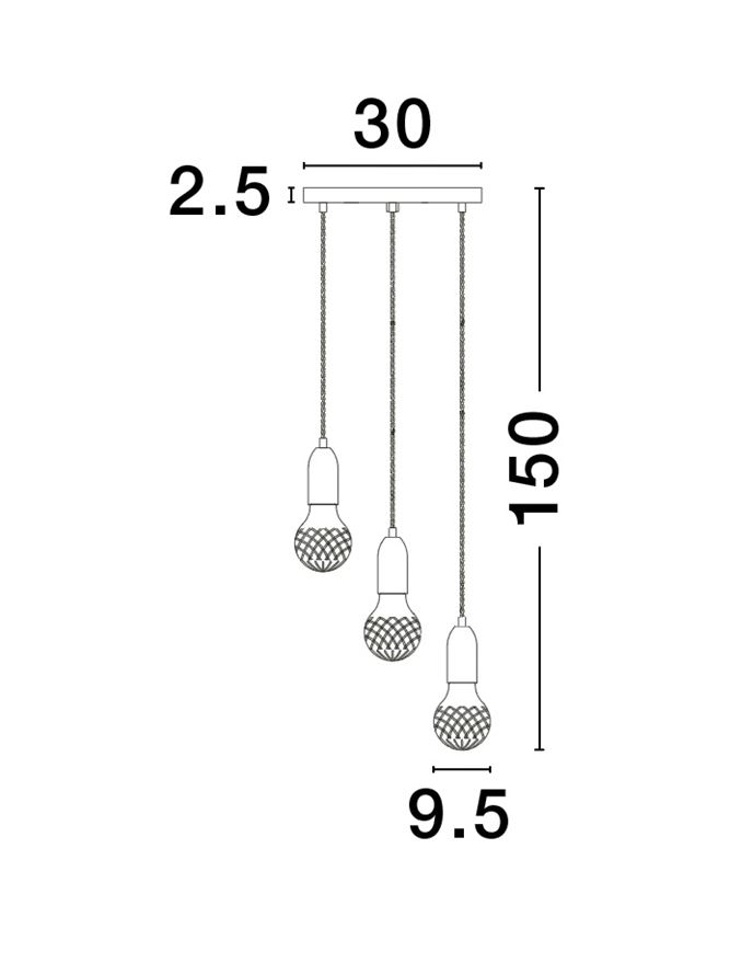 VEDA suspensie SP3 - 9536418 - Black Metal & Clear Glass [8]