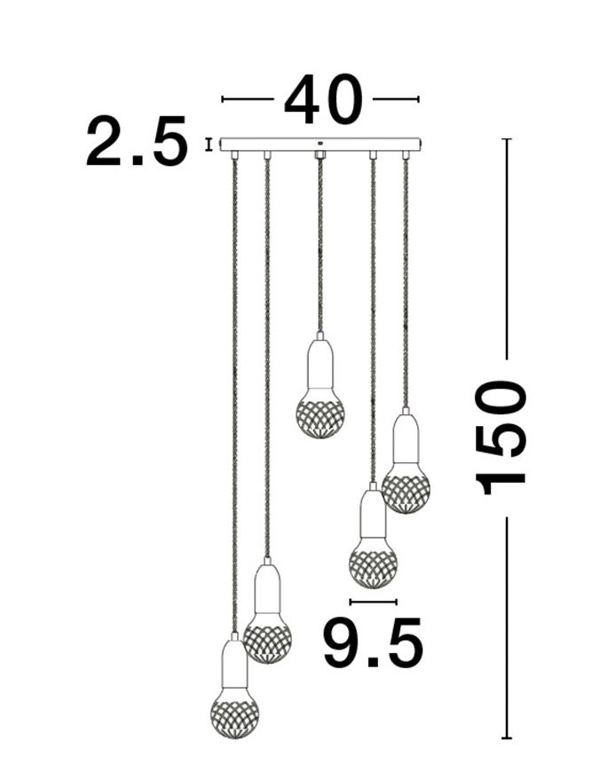 VEDA suspensie SP5 - 9536414 - Brass Metal & Clear Glass [9]