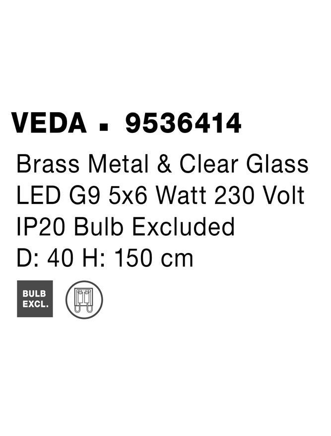 VEDA suspensie SP5 - 9536414 - Brass Metal & Clear Glass [10]
