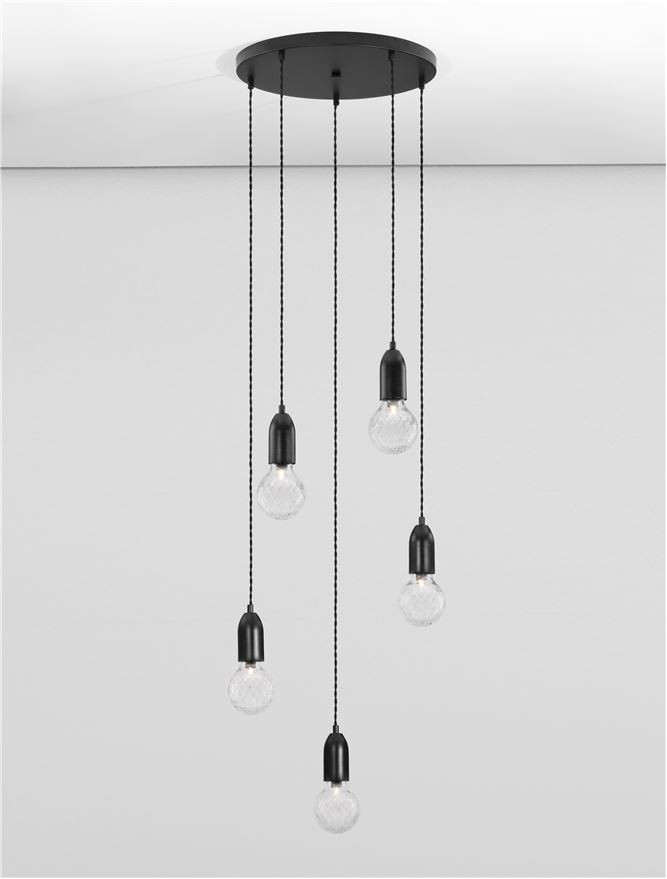 VEDA suspensie SP5 - 9536420 - Black Metal & Clear Glass [4]